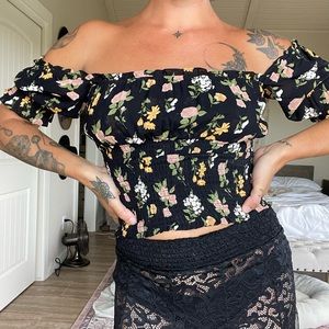 reformation floral blouse